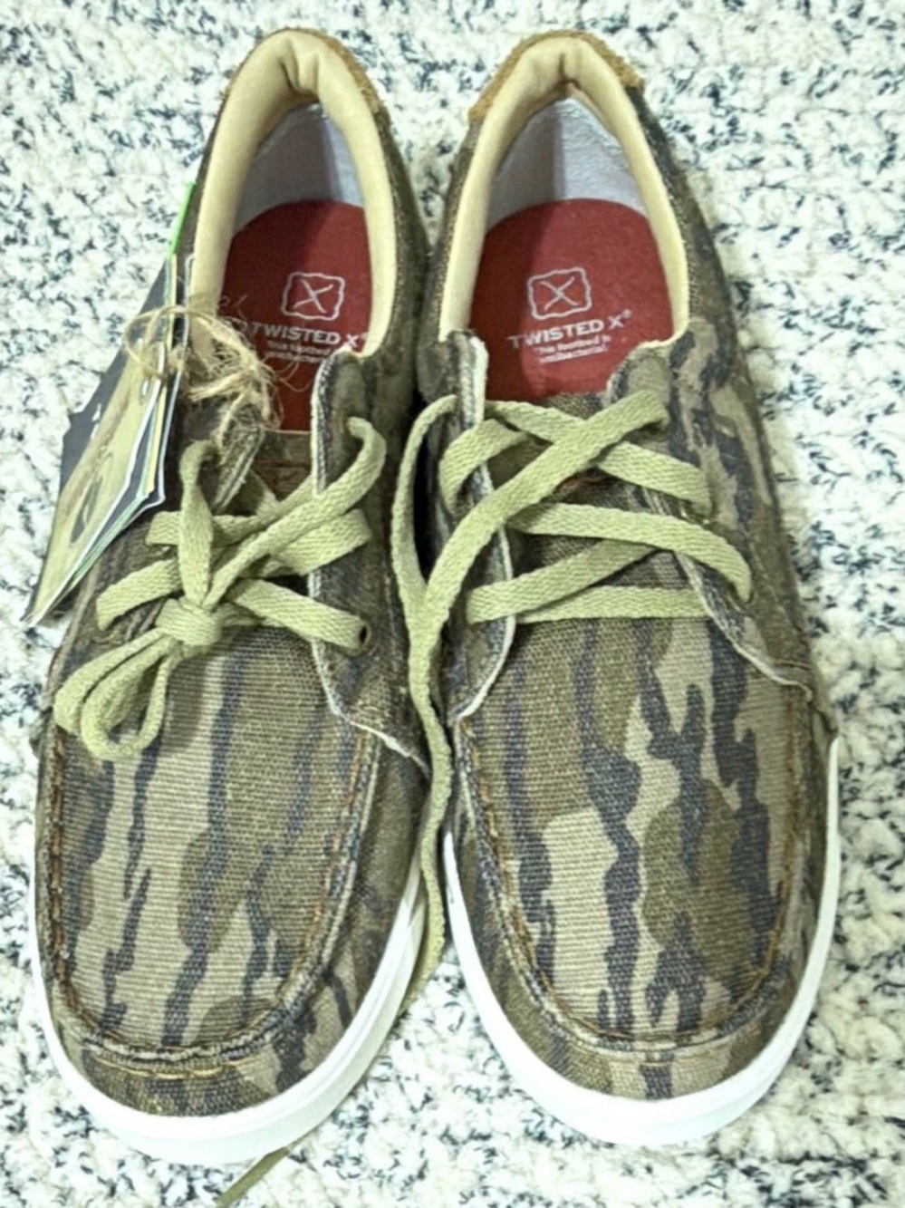 Twisted X Kids Camo Canvas Sneakers in Olive and Tan